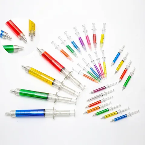 Penne Gel Creative a Forma di Siringa Colori Macaron Assortiti Inchiostro Nero 0.5mm Penne di Plastica Novità per Scuola Ufficio Regalo Studenti Cancelleria