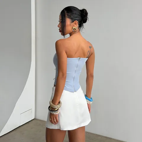 Rhinestone Corset Top Strapless Boning Slim Fit Sexy Party Nightclub Tube Top For Women