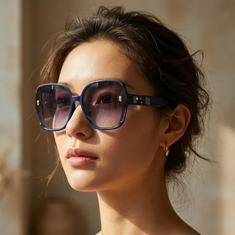 Women Sunglasses Oversized PC Frame UV400 Protection Gradient Lens Vintage Square Fashion Eyewear For Outdoor Travel