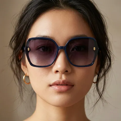 Women Sunglasses Oversized PC Frame UV400 Protection Gradient Lens Vintage Square Fashion Eyewear For Outdoor Travel