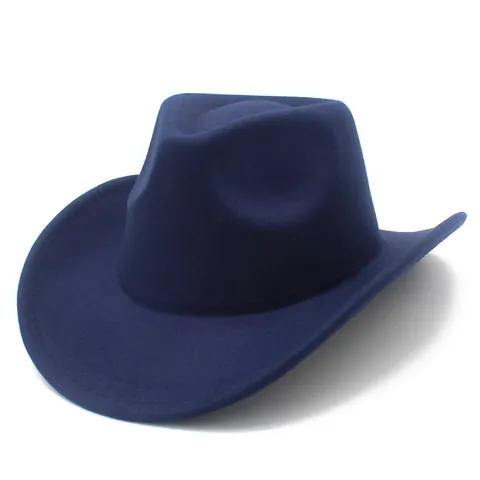 Unisex Vintage Heart Top Woolen Fedora Hat Western Cowboy Jazz Hat Wide Curved Brim Solid Color Sun Outdoor Fashion Hat