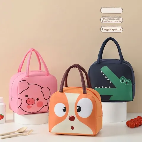 Draagbare Oxford Stof Thermische Isolatie Lunchtas Cartoon Dier Leuke Bento Box Tote Koeltas Voor Studenten Kantoor Picknick