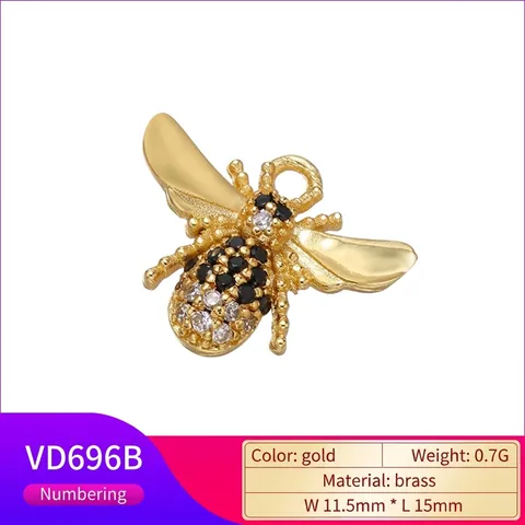 Messing Bunter Strass Biene Anhänger Ohrringe Mode Tier Geformt Mikro Pflaster Schmuck Für Damen Gold Silber Ton Geschenk