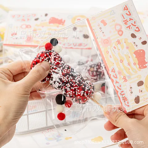 Creative Simulation Candied Haws Squeeze Toy Realistic Food TPR Squishy Stress Relief Toy Sensory Fidget Toy Office Desk Decoration