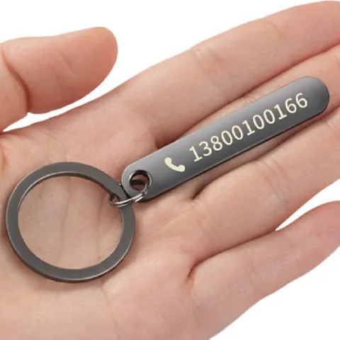 Minimalistischer Zinklegierung Schlüsselanhänger Rechteckiger Metallanhänger DIY Schlüsselring Für Auto Zubehör