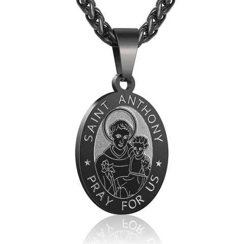 Roestvrijstalen Religieuze Medaille Hanger Halsketting Voor Mannen Vrouwen Sint Michaël Benedictus Christopher Joseph Sieraden