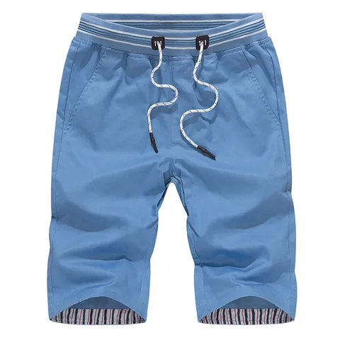 Summer Men Casual Thin Shorts Solid Color Straight Leg Slim Beach Pants With Drawstring Waist Fashion Trousers For Outdoor