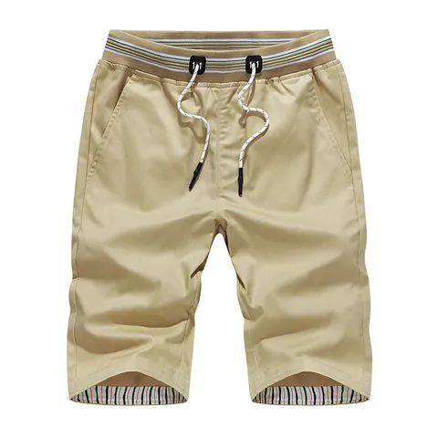 Summer Men Casual Thin Shorts Solid Color Straight Leg Slim Beach Pants With Drawstring Waist Fashion Trousers For Outdoor