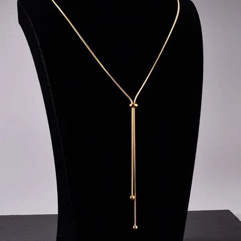 Collar Minimalista de Acero Inoxidable de Hueso de Serpiente Para Mujer Hebilla Deslizante Ajustable Accesorio de Moda Elegante Joyería