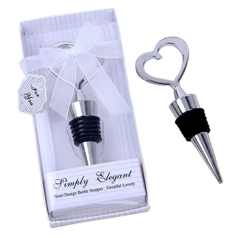 Ouvre-Bouteille De Vin Rouge Romantique En Forme De Cœur Et Bouchon De Bouteille Avec Boîte Cadeau Cadeaux De Mariage Pour Les Invités
