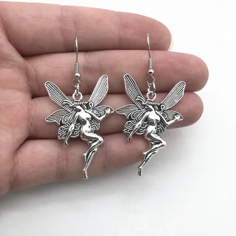 Collana con Pendente ad Ali di Angelo Fata Farfalla Gotica Argento Antico Vintage Punk Y2K Gioielli Estetici per Donna Ragazza