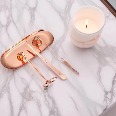 Candle Accessory Stainless Steel Wick Trimmer Snuffer Hook Tray Aromatherapy Candle Care Tool Modern Elegant