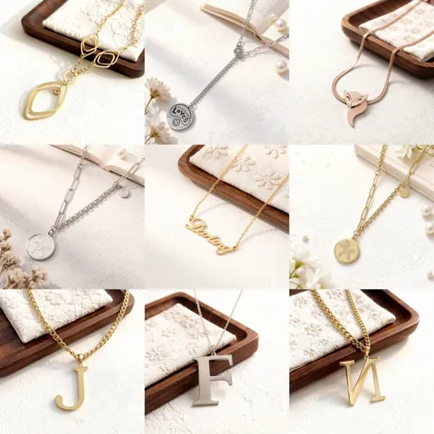 Titanium Staal Schelp Bloem Hanger Halsketting Voor Vrouwen Vlinder Hart Koi Strass Mode Sieraden Cadeau