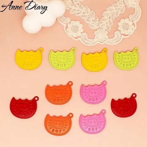 Zinc Alloy Pig Nose Biscuit Shaped Charms Spray Painted Matte Finish Pendants For DIY Jewelry Making Keychain Earring Accessory