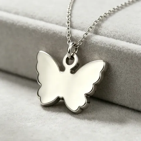 Spiegelgepolijste Roestvrijstalen Vlinder Hanger Ketting Minimalistische DIY Graveerbare Sleutelbeen Ketting Sieraden Cadeau