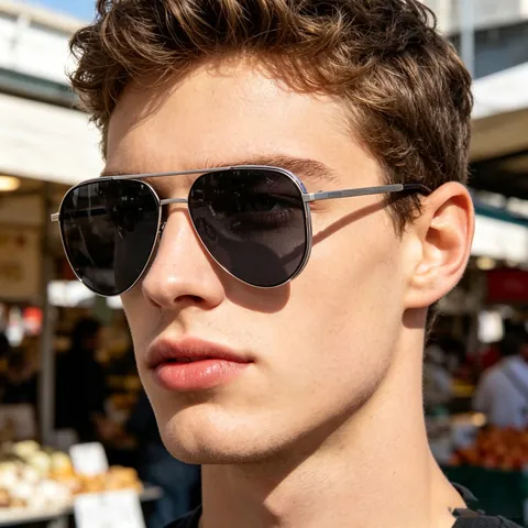 Aviator Sunglasses For Men Polarized TAC Lens Metal Frame UV400 Protection Classic Dual Bridge Outdoor Driving Shades