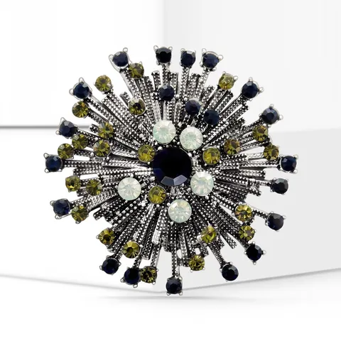 Spilla a Fiore in Lega di Strass Vintage Spille a Fiocco di Neve Per Donna Accessori Per Cappotto Eleganti di Lusso Gioielli di Moda