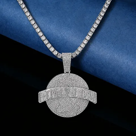 Collana Con Ciondolo Globo Hip Hop Iced Out Lega Strass Catena A Maglia Cubana Worldwide Pianeta Gioielli Unisex