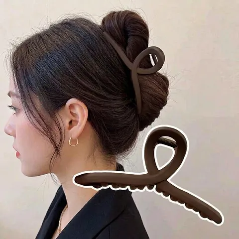 Matte Large Hair Claw Clips For Women Thick Hair Non Slip Geometric Shark Hair Clips Minimalist Solid Color Hair Accessories