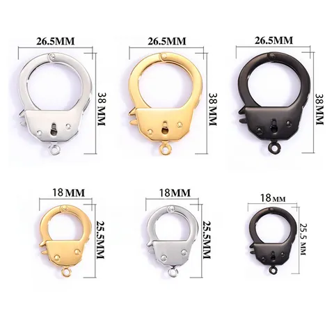 Handschellen Verschluss Schmuckverbinder Edelstahl Armband Halskette Zubehör Poliertes Metall Element