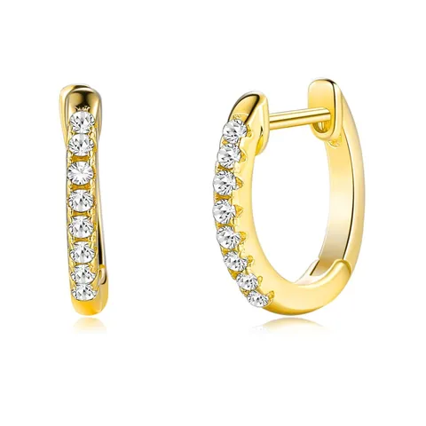 925 Sterling Silver Small Hoop Earrings For Women Minimalist Fashion Colorful Zirconia Inlaid Huggie Earrings Jewelry Gift
