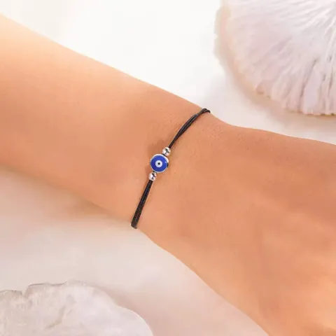 Handgefertigtes Gewebtes Böser Blick Glücksarmband Rote Kordel Schwarze Schnur Für Herren Damen Verstellbarer Mode Schmuck Geschenk