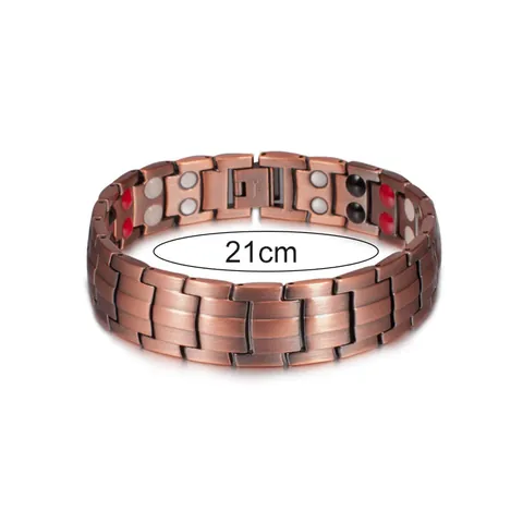 Vintage Pure Copper Magnetic Bracelet For Men Red Copper Energy Therapy Bracelet Men Health Care Jewelry Bracelet Gift