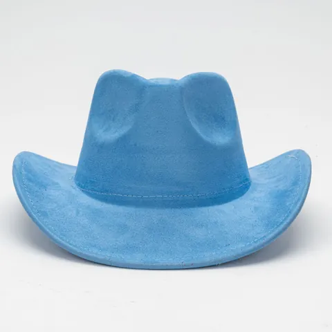 Western Suede Cowboy Hat Vintage Ethnic Rolled Brim Horse Riding Fedora For Men Women Outdoor Sunshade Decorative Hat