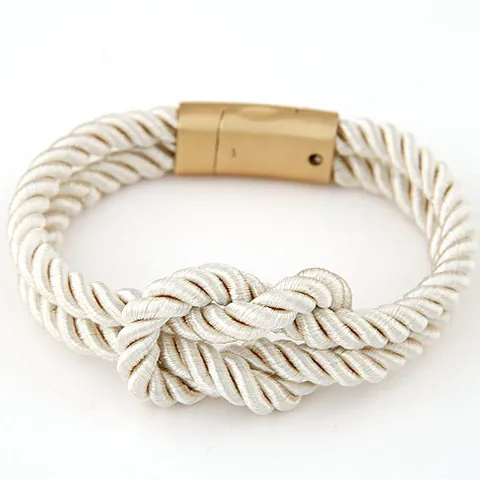 Handmade Woven Bracelet With Magnetic Alloy Clasp European Style Unisex Wristband Fashion Jewelry Gift