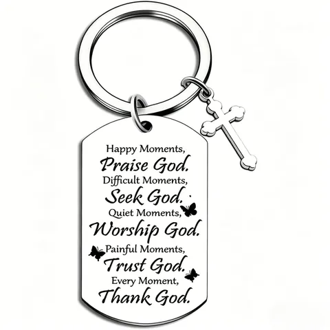Stainless Steel Inspirational Keychain Graduation Gift For Family Friends Encouragement Quote Metal Keyring Engraved Jewelry Souvenir