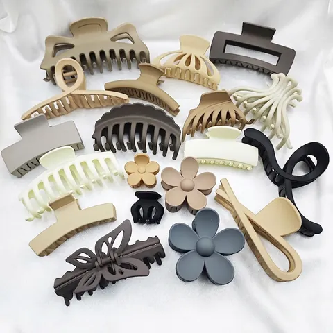 Matte Hair Claw Clips For Women Large Non-Slip Geometric Shark Hair Clips Elegant Hair Accessories For Thick Hair Styling