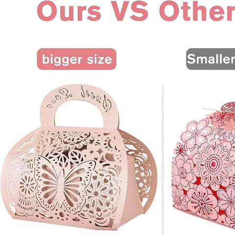 Élégantes Boîtes de Mariage Découpe Laser Papillon Couronne Papier Perlé Boîtes Cadeaux pour Bonbons Chocolat Décorations de Fête