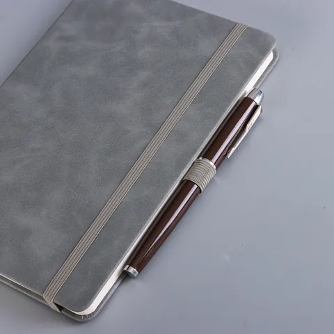 A5 A6 A7 PU Leather Elastic Strap Notebook Thickened Lined Paper Business Meeting Journal Office School Supplies Minimalist Personal Diary