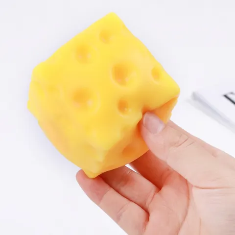 Realistic Simulation Cheese Squeeze Toy TPR Soft Stress Relief Toy For Kids Adults Novelty Fun Prank Toy Yellow Sensory Toy