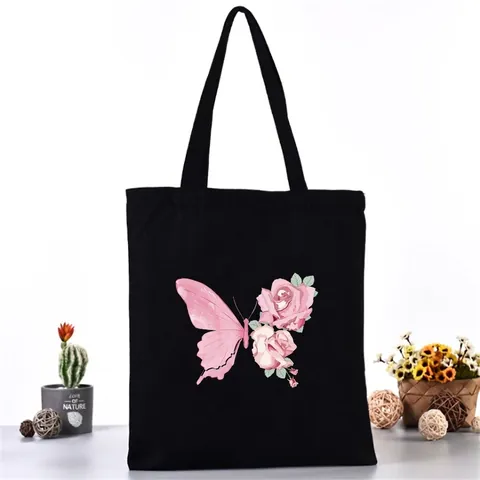 Borsa Tote in Tela Stampata Butterfly Series per Donna Studente Grande Capacità Borsa a Tracolla Borsa per la Spesa Riutilizzabile Borsa a Mano in Tela di Cotone Borsa Casual