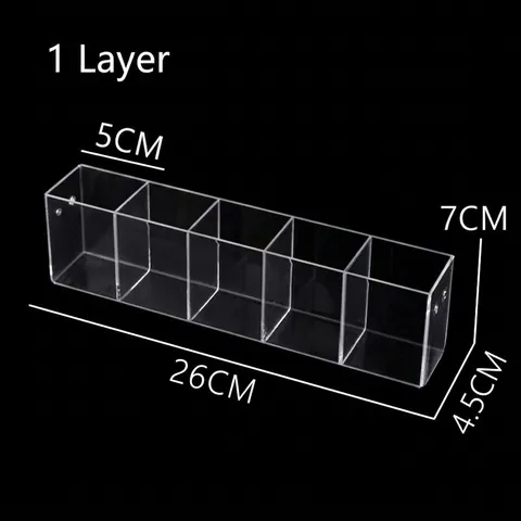 Clear Acrylic Tiered Pen Holder Desktop Organizer Marker Display Stand Transparent Stationery Storage Rack For Office School Store