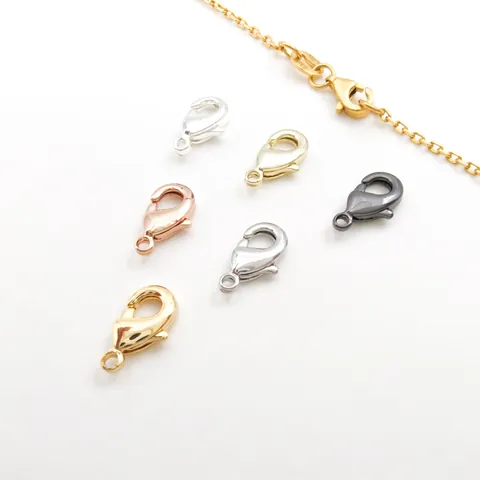 Cierre de Mosquetón de Cobre Accesorios de Joyería Galvanizado Chapado en Oro 18K Conector para Collar Pulsera DIY Fabricación