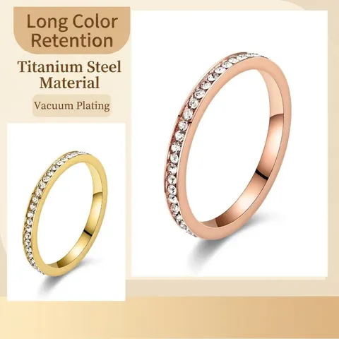 Bague en Acier Inoxydable Avec Strass Pour Femme Plaqué Or Chiffres Romains Incrustés Anneau Bijoux De Luxe Cadeau Pour Fête