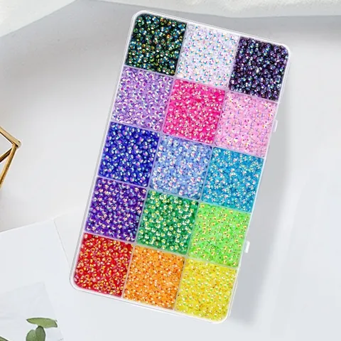 Resin Flatback Rhinestones Jelly AB Mixed Color Nail Art DIY Decorative Set For Women Jewelry Decoration With Storage Box