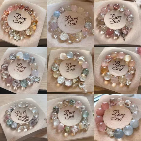 Bracelet Perles En Cristal Doux Avec Pendentif Fleur En Strass Bracelet Élastique Élégant En Alliage Pierre Naturelle Pour Femmes Bijoux Cadeau