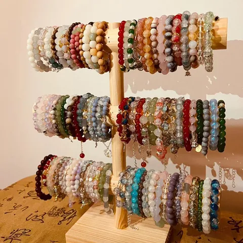 Antique Glaze Bead Bracelet New Chinese Style Gourd Flower Butterfly Pendant Handmade Beaded Bracelet Fashion Jewelry For Women