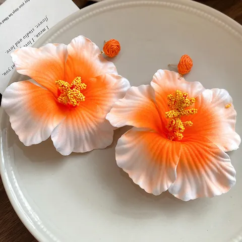 Sweet Fabric Flower Stud Earrings With Steel Earring Post Rhinestone Artificial Pearl Embellishments Romantic Floral Jewelry For Women Party Vacation