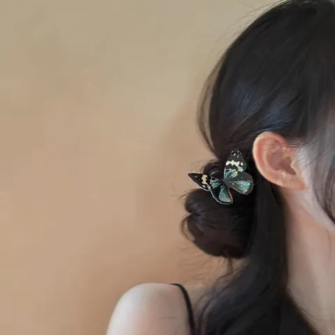 Forest Style Fairy Agile Butterfly Hair Clip Vintage High End Rhinestone Artificial Pearl Duckbill Clip For Women Hair Jewelry