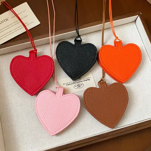 Litschi Muster Kunstleder Herz Anhänger Sonnenbrillen Aufbewahrungstasche Halskette Damen Mode Schlüsselbeinkette Schmuck