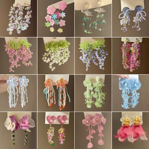 Handgemaakte Schelp Strik Kralen Oorbellen Resort Stijl Zomer Zacht Temperament Lange Oorbellen Voor Dames Designer Sieraden