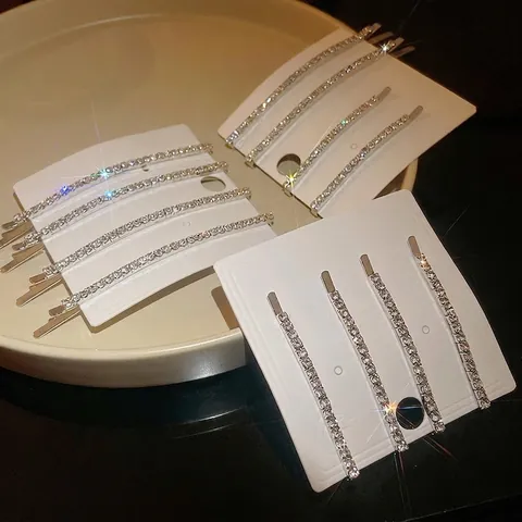 Elegante Koperen Strass Haarclips Met 925 Sterling Zilver Stift Eenvoudige Schuifspeldjes Geometrische Mode Haaraccessoires Voor Dames Meisjes