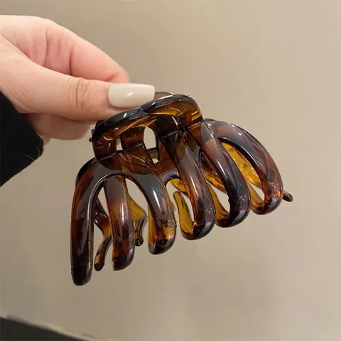 Pince à Cheveux en Acrylique Minimaliste Coréenne pour Femmes Design Croisé Élégant Grande Pince Crabe Accessoires de Mode