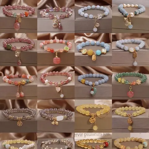 Vintage New Chinese Style Beaded Bracelet For Women With Cat Eye Effect And Artificial Pearl Lucky Charm Ethnic Jewelry