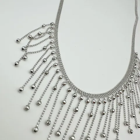 Elegante Kwastje Franje Ketting Messing Legering Ketting Met Metalen Kralen Eenvoudige Mode Sieraden Voor Vrouwen Stijlvol