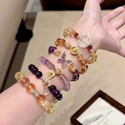 Bracelet de Perles Oeil de Tigre Nouveau Style Chinois Pour Femmes Tendance Nationale Luxe Bijoux Pierre Perle Artificielle Cadeau